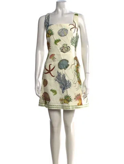 Pre-owned Alemais Linen Mini Dress In Neutrals