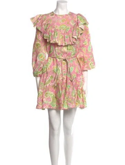 Pre-owned Alemais Linen Mini Dress In Pink
