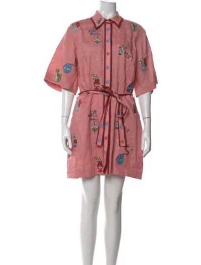 Pre-owned Alemais Linen Mini Dress In Pink