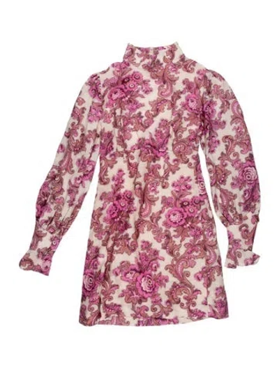 Pre-owned Alemais Linen Mini Dress In Pink