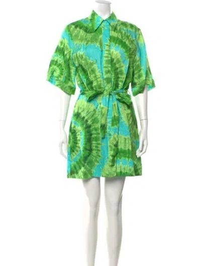 Pre-owned Alemais Linen Mini Dress W/ Tags In Green