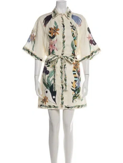 Pre-owned Alemais Linen Mini Dress W/ Tags In Green