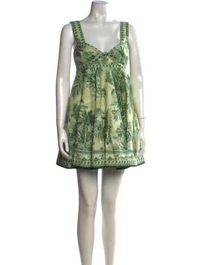 Pre-owned Alemais Linen Mini Dress W/ Tags In Green