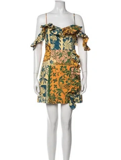 Pre-owned Alemais Linen Mini Dress W/ Tags In Green