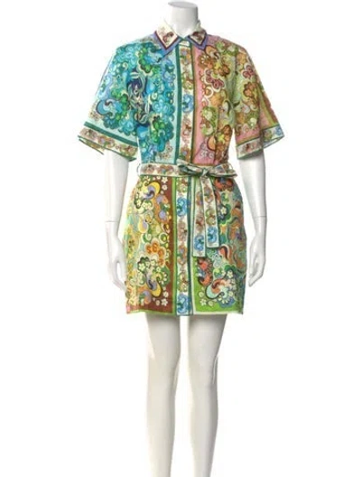 Pre-owned Alemais Linen Mini Dress W/ Tags In Multi