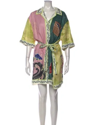 Pre-owned Alemais Linen Mini Dress W/ Tags In Multi