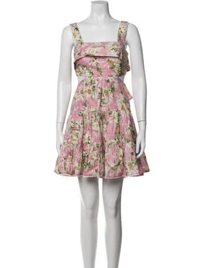 Pre-owned Alemais Linen Mini Dress W/ Tags In Pink