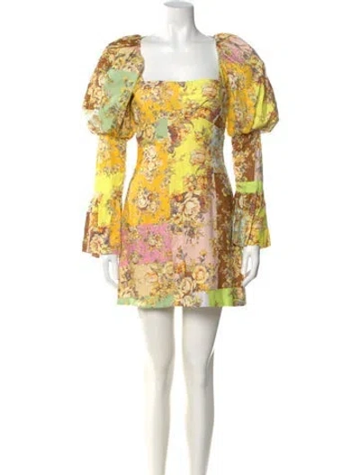 Pre-owned Alemais Linen Mini Dress W/ Tags In Yellow