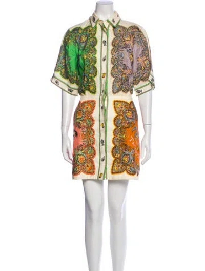 Pre-owned Alemais Linen Mini Dress In Yellow