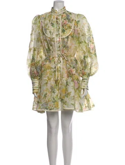 Pre-owned Alemais Linen Mini Dress In Yellow