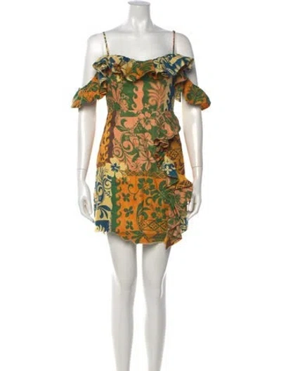 Pre-owned Alemais Linen Mini Dress In Yellow