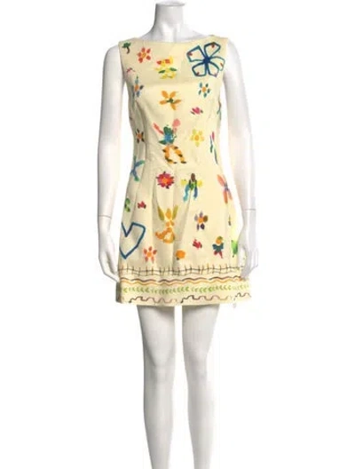 Pre-owned Alemais Linen Mini Dress In Yellow
