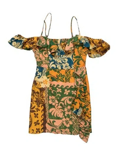 Pre-owned Alemais Linen Mini Dress In Yellow