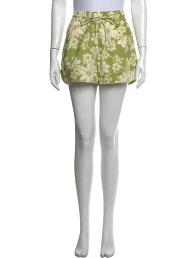 Pre-owned Alemais Linen Mini Shorts In Green