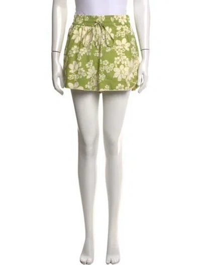 Pre-owned Alemais Linen Mini Shorts In Green
