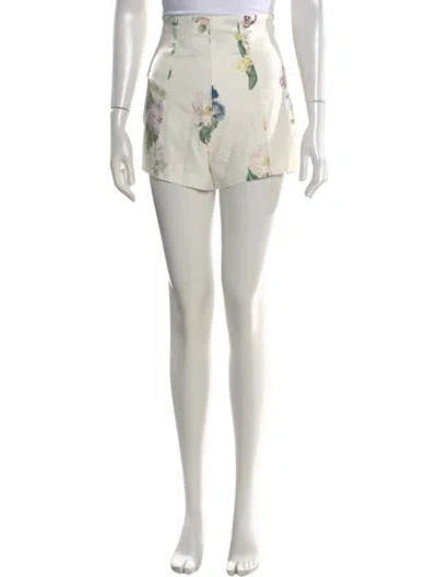 Pre-owned Alemais Linen Mini Shorts In Neutral