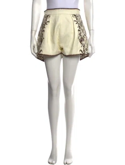 Pre-owned Alemais Linen Mini Shorts In Neutrals