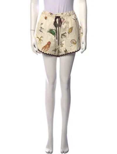 Pre-owned Alemais Linen Mini Shorts In Neutrals