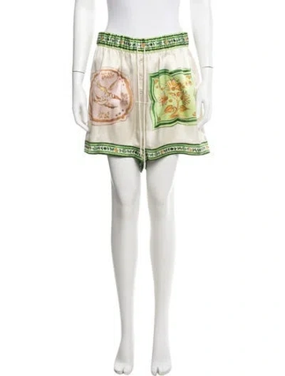 Pre-owned Alemais Linen Mini Shorts In Neutrals