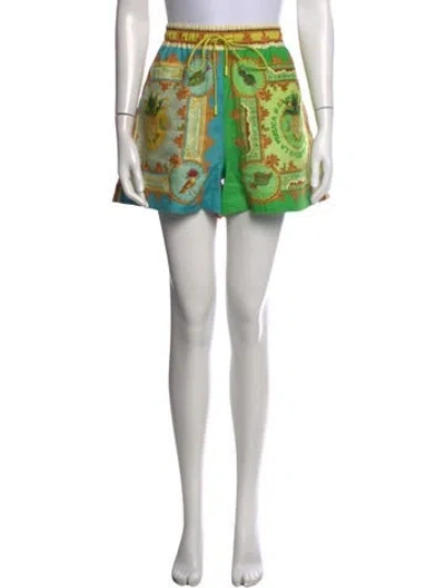 Pre-owned Alemais Linen Mini Shorts In Neutrals