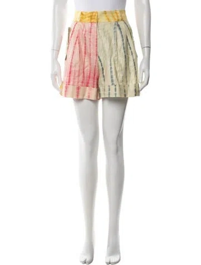 Pre-owned Alemais Linen Mini Shorts In Neutrals