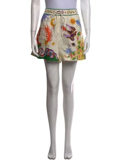 Pre-owned Alemais Linen Mini Shorts In Neutrals