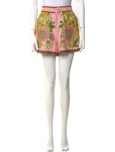 Pre-owned Alemais Linen Mini Shorts In Pink