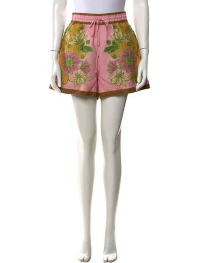 Pre-owned Alemais Linen Mini Shorts In Pink