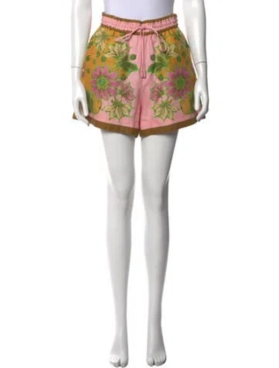 Pre-owned Alemais Linen Mini Shorts In Pink