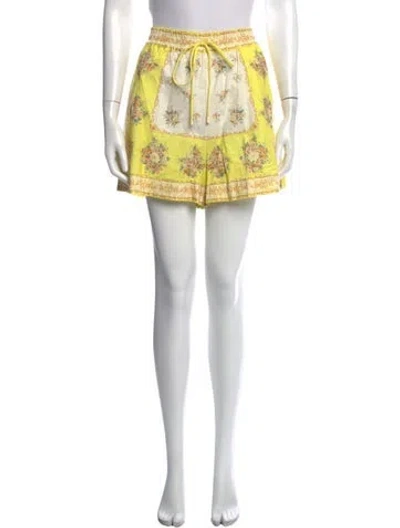 Pre-owned Alemais Linen Mini Shorts In Yellow