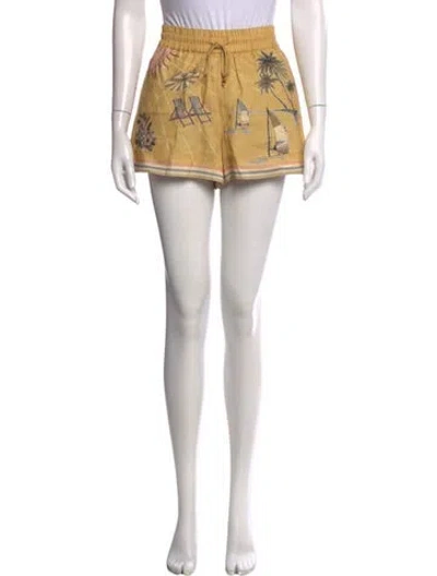 Pre-owned Alemais Linen Mini Shorts In Yellow