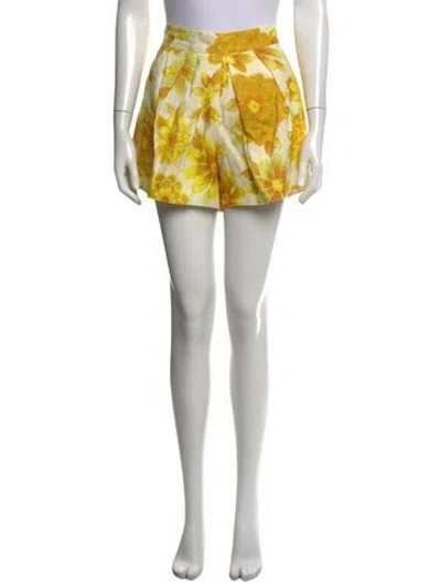 Pre-owned Alemais Linen Mini Shorts In Yellow