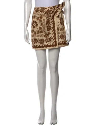 Pre-owned Alemais Linen Mini Skirt In Brown