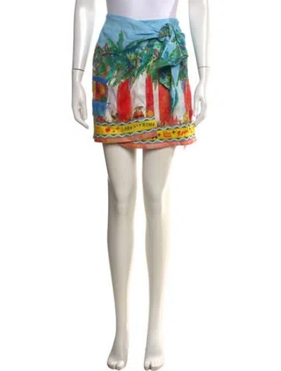 Pre-owned Alemais Linen Mini Skirt W/ Tags In Multicolor