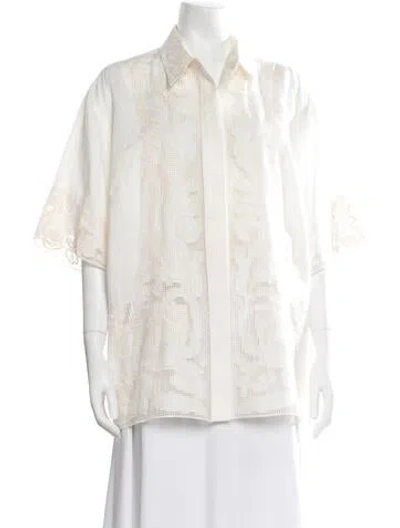 Pre-owned Alemais Linen Patterned Blouse In Neutrals