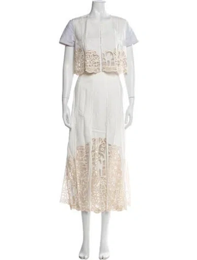 Pre-owned Alemais Linen Patterned Skirt Set In Neutrals