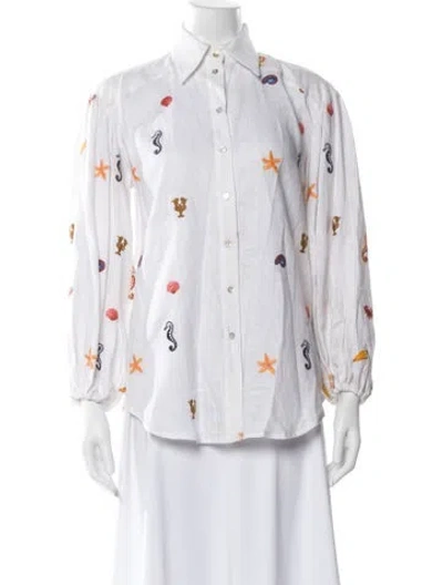 Pre-owned Alemais Linen Printed Blouse In Neutral