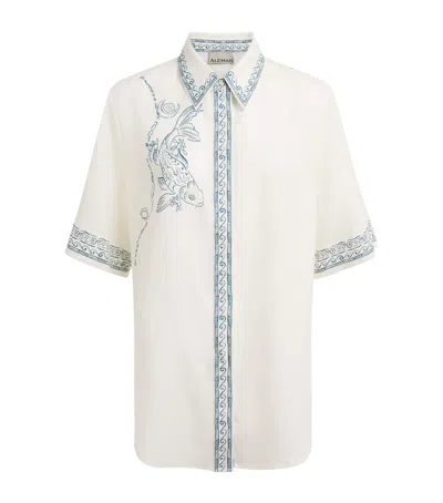 Alemais Linen Printed Lucky Shirt In White