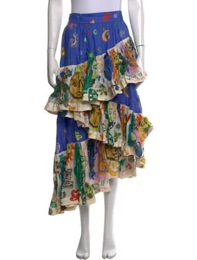 Pre-owned Alemais Linen Skirt In Blue