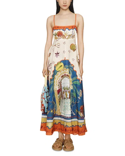 ALEMAIS LINEN SURREALIST SUNDRESS