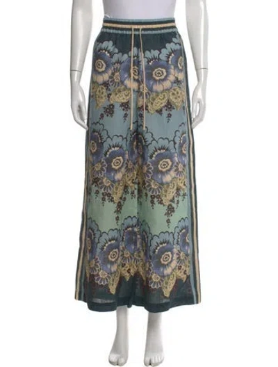 Pre-owned Alemais Linen Wide Leg Pants In Blue