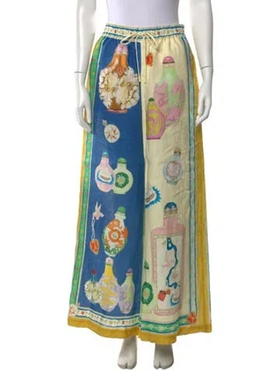 Pre-owned Alemais Linen Wide Leg Pants In Multi
