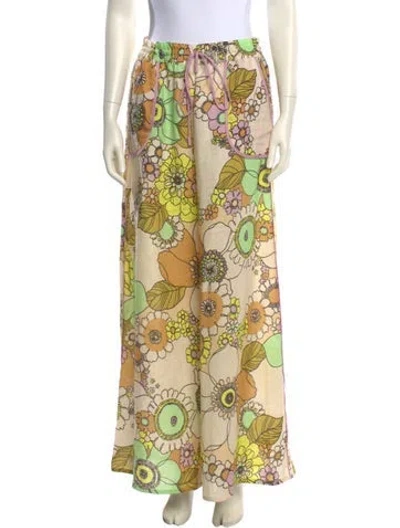 Pre-owned Alemais Linen Wide Leg Pants In Neutral