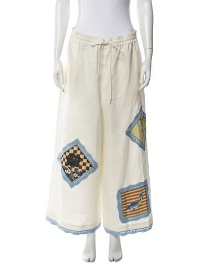 Pre-owned Alemais Linen Wide Leg Pants In Neutrals