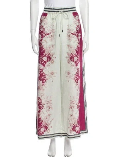 Pre-owned Alemais Linen Wide Leg Pants In White