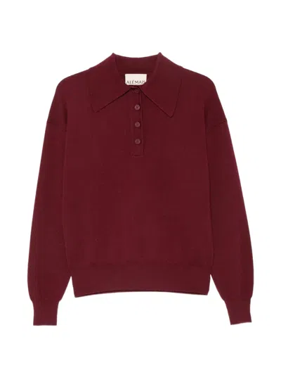 Alemais Logo-patch Button-up Polo Top In Brown