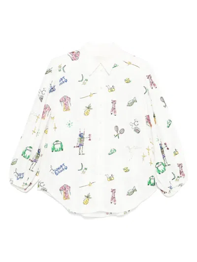 Alemais Long Sleeve Shirt In White