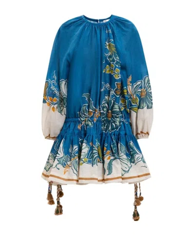 Alemais Long-sleeved Dress In Blue