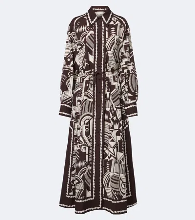 Alemais Alémais Lori Printed Shirt Dress In Brown