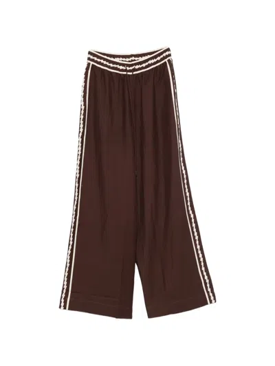 Alemais Lori Side-stripe Drawstring Palazzo Pants In Brown